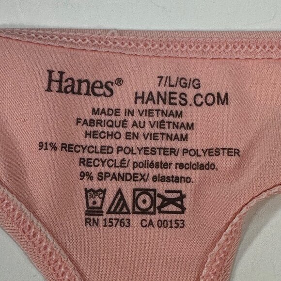 Hanes Women's Size 7 Large Panty Thong Pink New Without Tags - Picture 3 of 6
